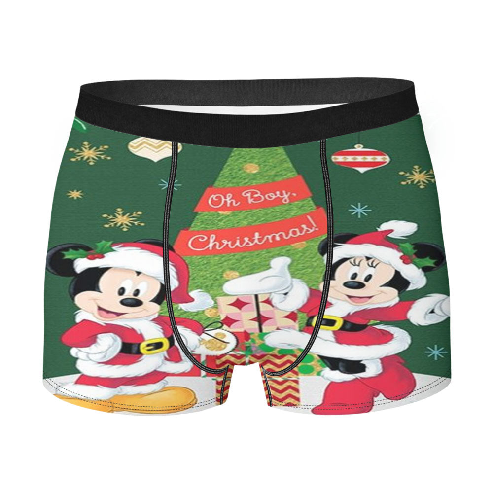 Oh Boy Christmas Mickey And Minnie Men's Boxer Briefs