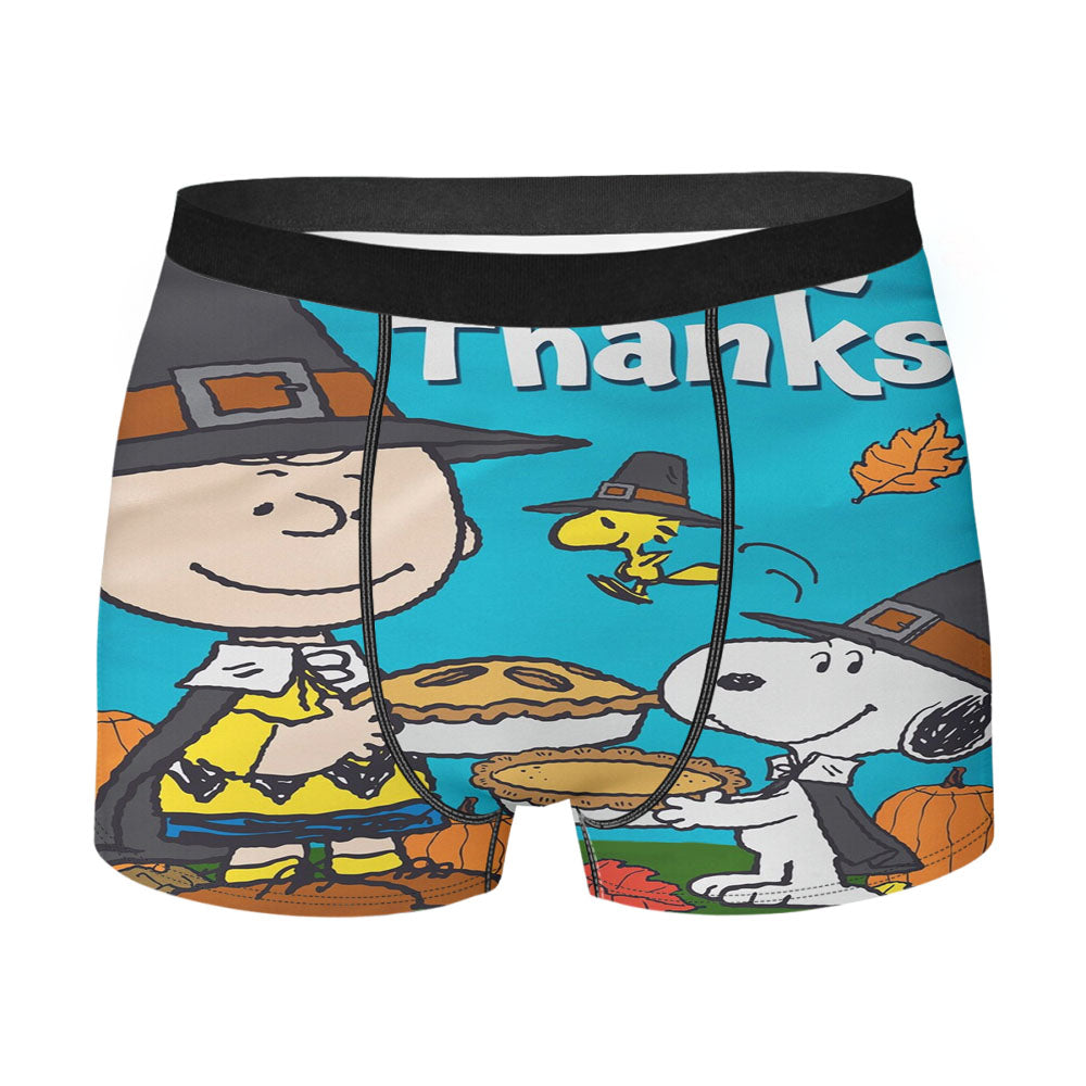 Peanuts Charlie Brown And Snoopy Thanksgiving Men's Boxer Briefs