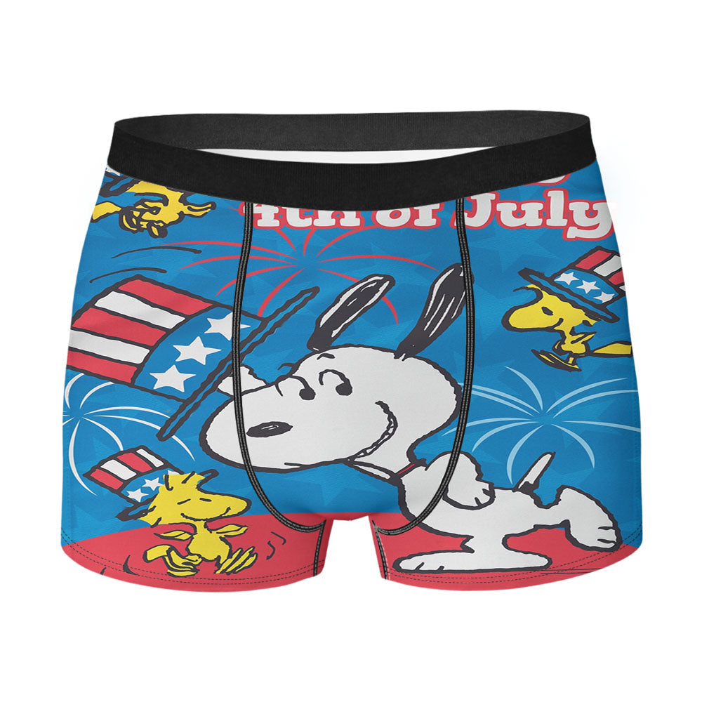 Peanuts Happy Fourth Top Hat Snoopy Men's Boxer Briefs