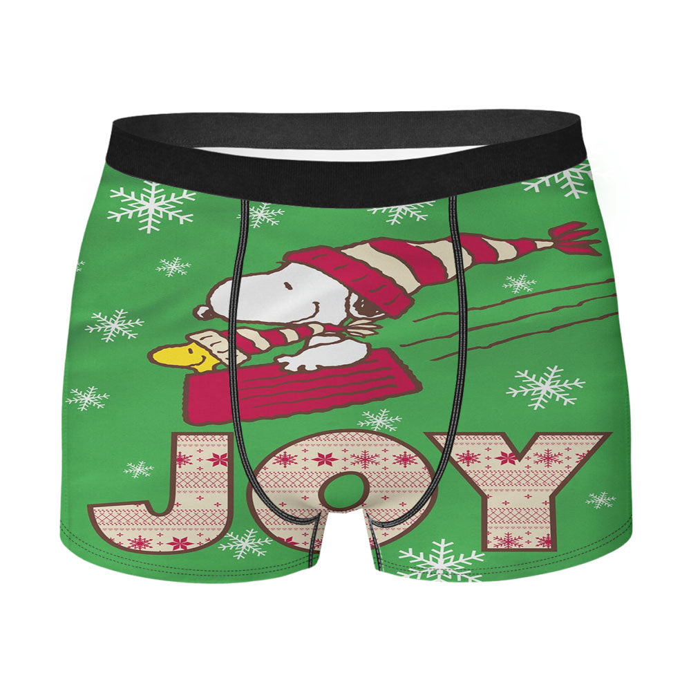 Peanuts Joy Snoopy And Woodstock Christmas Men's Boxer Briefs