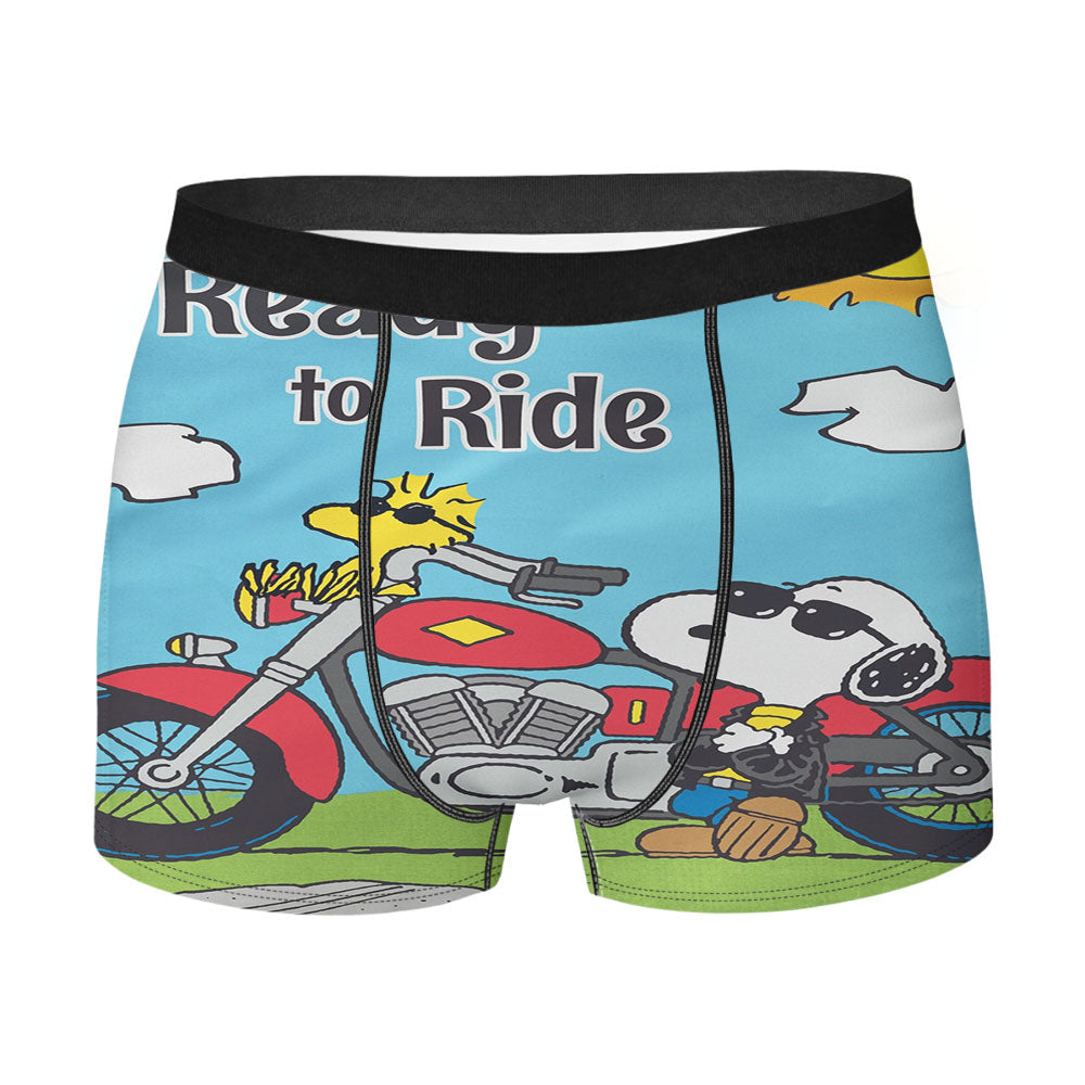 Peanuts Motorcycle Joe Snoopy Ready To Ride Men's Boxer Briefs