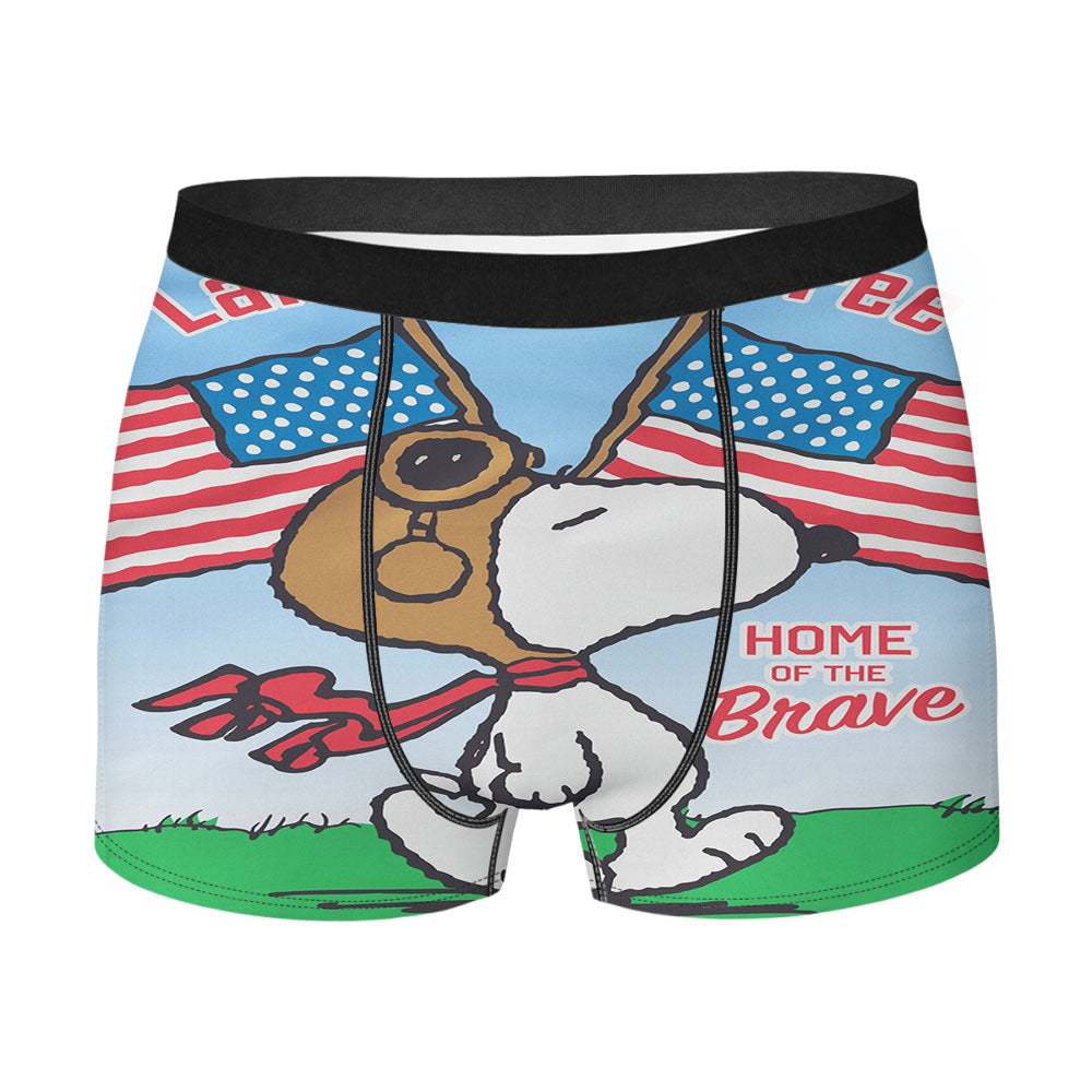 Peanuts Snoopy Land Of The Free Men's Boxer Briefs