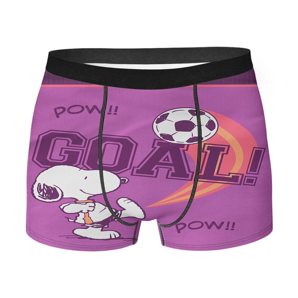 Peanuts Snoopy Soccer Goal Men's Boxer Briefs