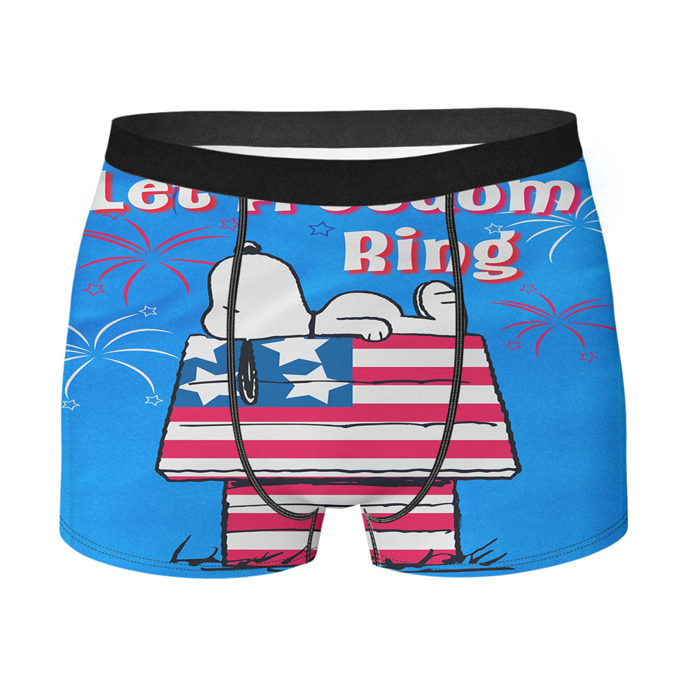 Peanuts Stars & Stripes Doghouse Men's Boxer Briefs