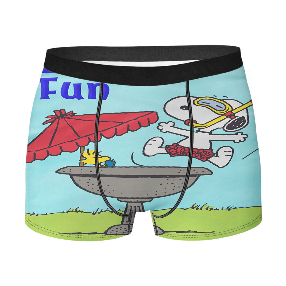 Peanuts Summer Fun Snoopy & Woodstock Men's Boxer Briefs