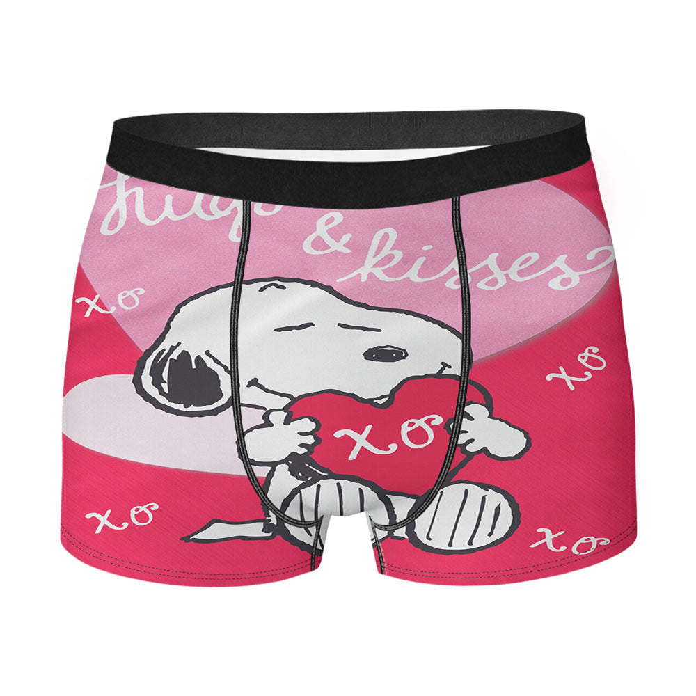 Peanuts Valentines Day Hugs And Kisses Men's Boxer Briefs
