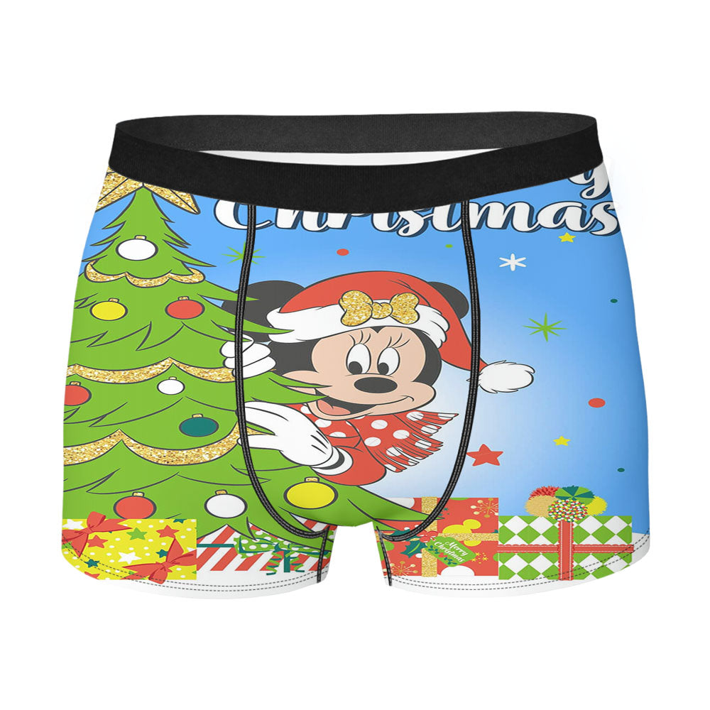 Peek-A-Boo Christmas Minnie Men's Boxer Briefs