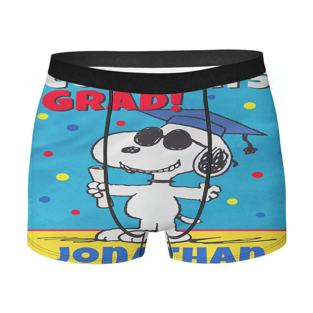 Personalized Snoopy Graduation Men's Boxer Briefs