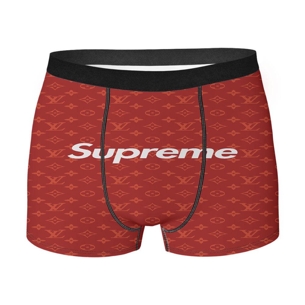 Red Supreme Louis Vuitton 2 Men's Boxer Briefs