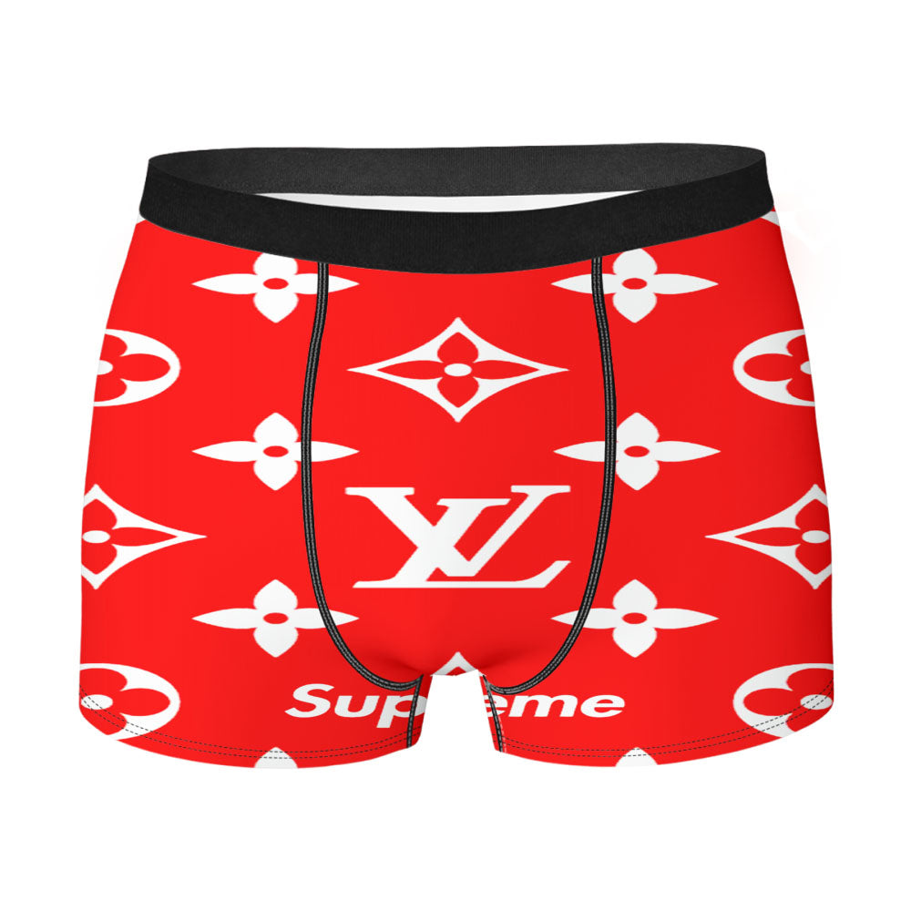 Red Supreme Luois Vuitton Men's Boxer Briefs