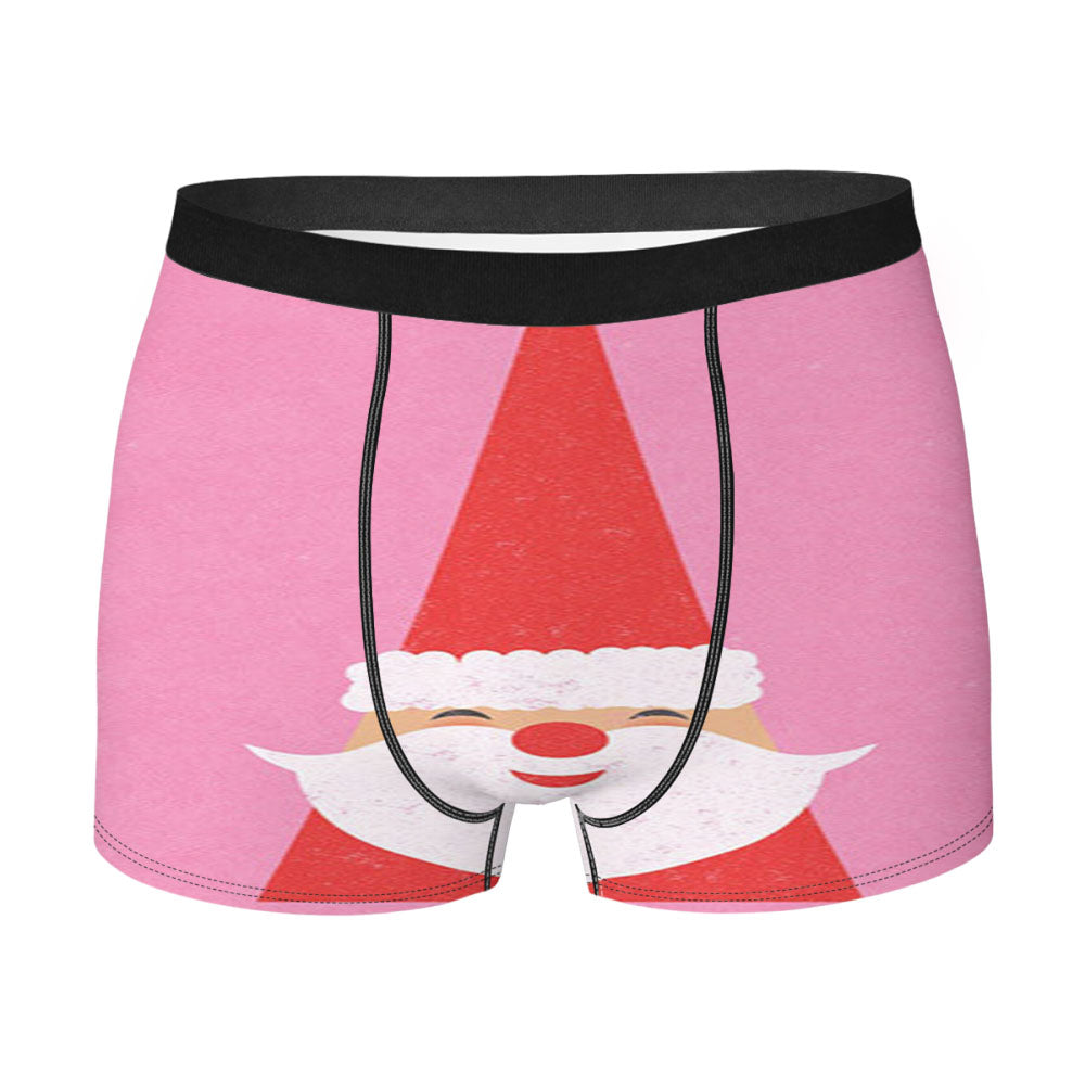 Santa Christmas Pink Men's Boxer Briefs