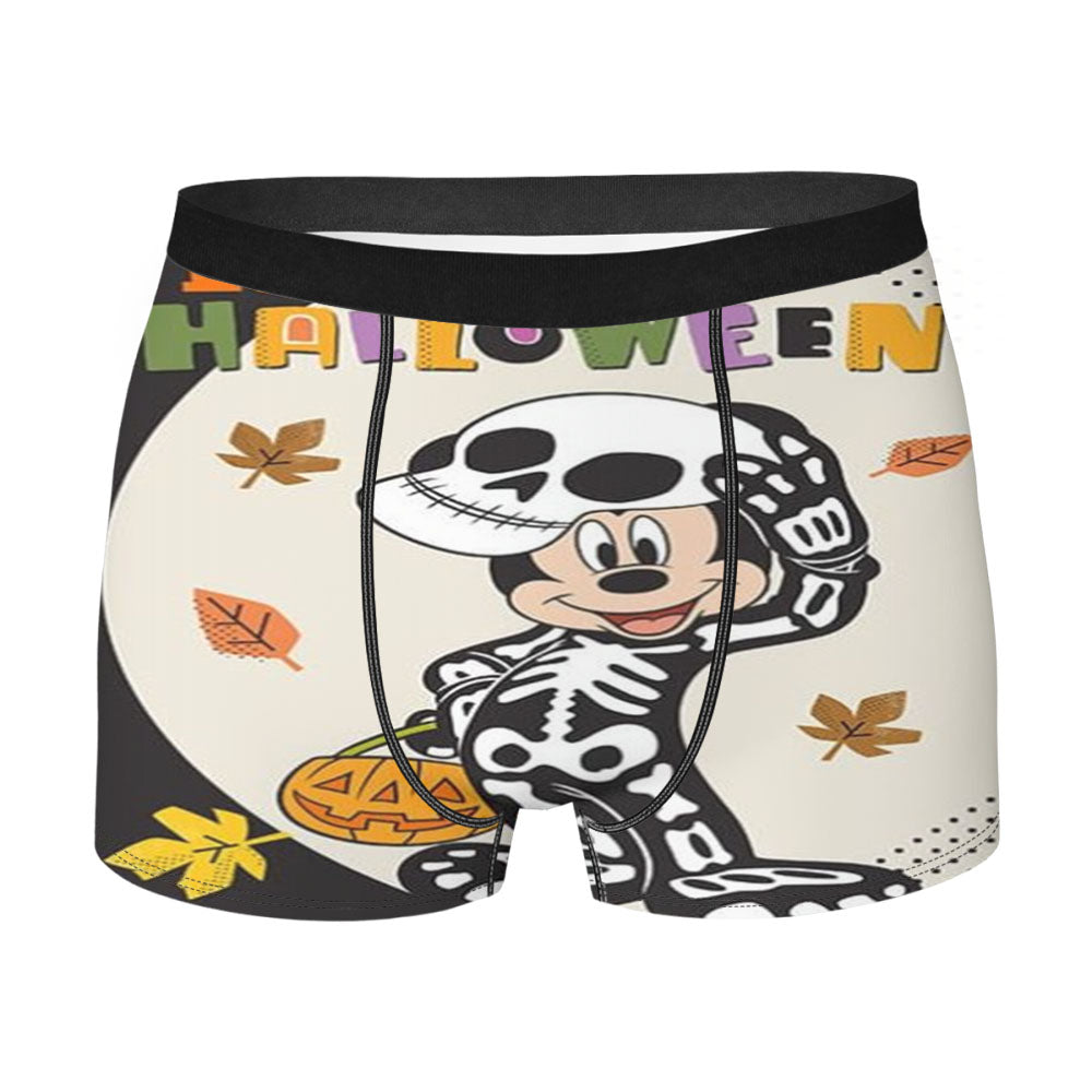 Skeleton Mickey Happy Halloween Men's Boxer Briefs