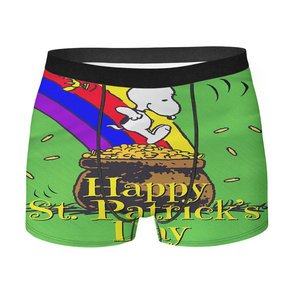 Snoopy And Woodstock St Patricks Day Pot Of Gold Men's Boxer Briefs