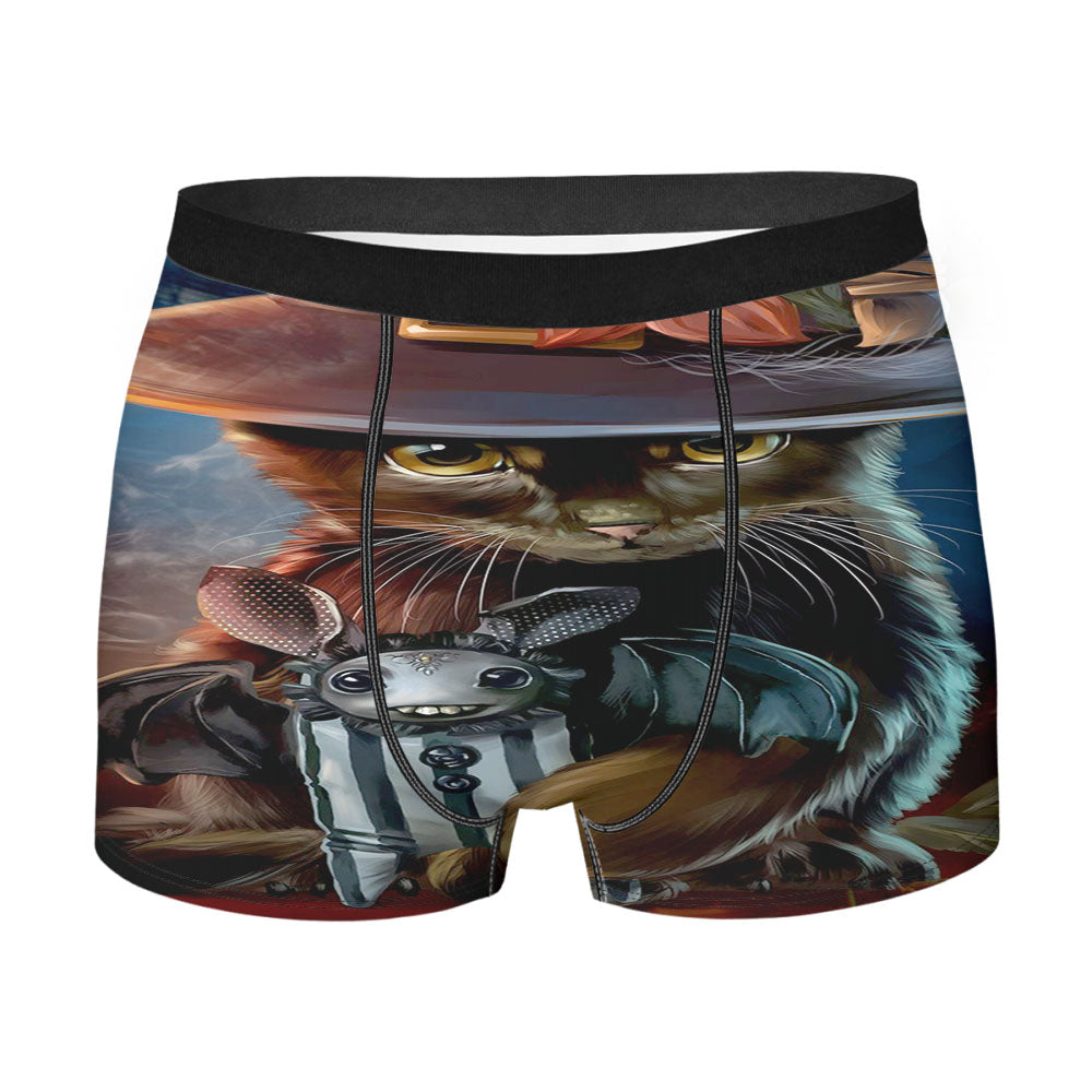 Steampunk Cat Halloween Men's Boxer Briefs