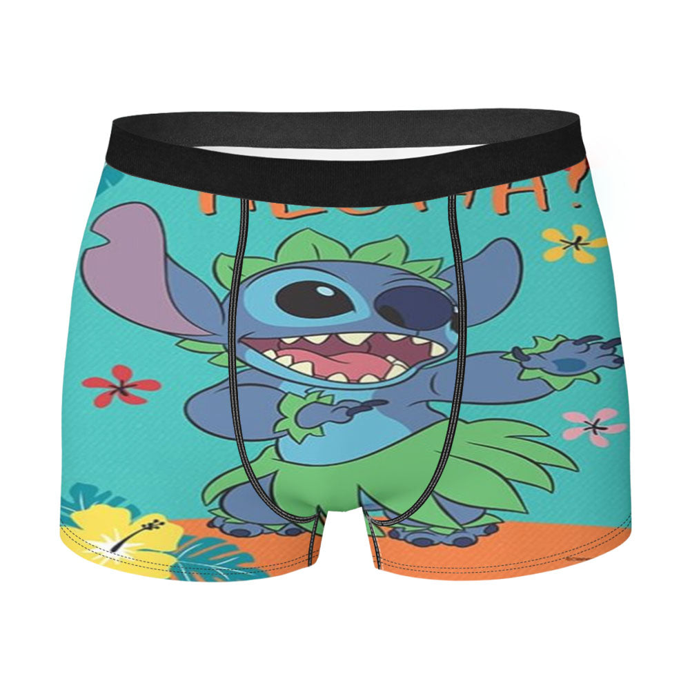 Stitch Tropical Aloha Men's Boxer Briefs