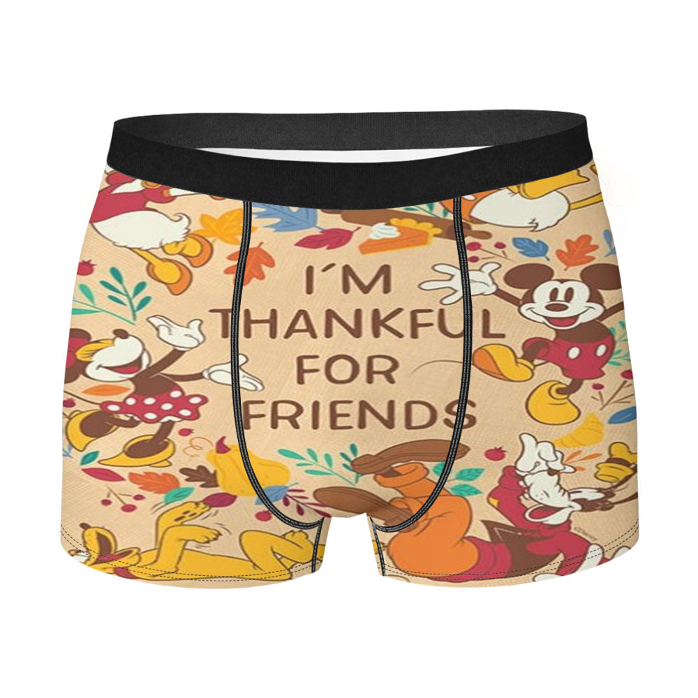 Thankful For Friends Mickey And The Gang Men's Boxer Briefs