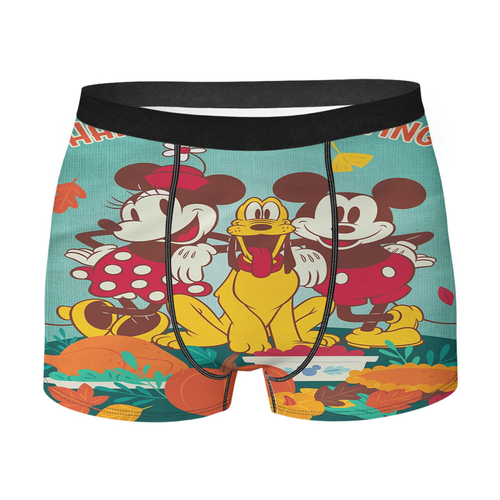 Thanksgiving Feast Mickey Mouse And Minnie Mouse Men's Boxer Briefs