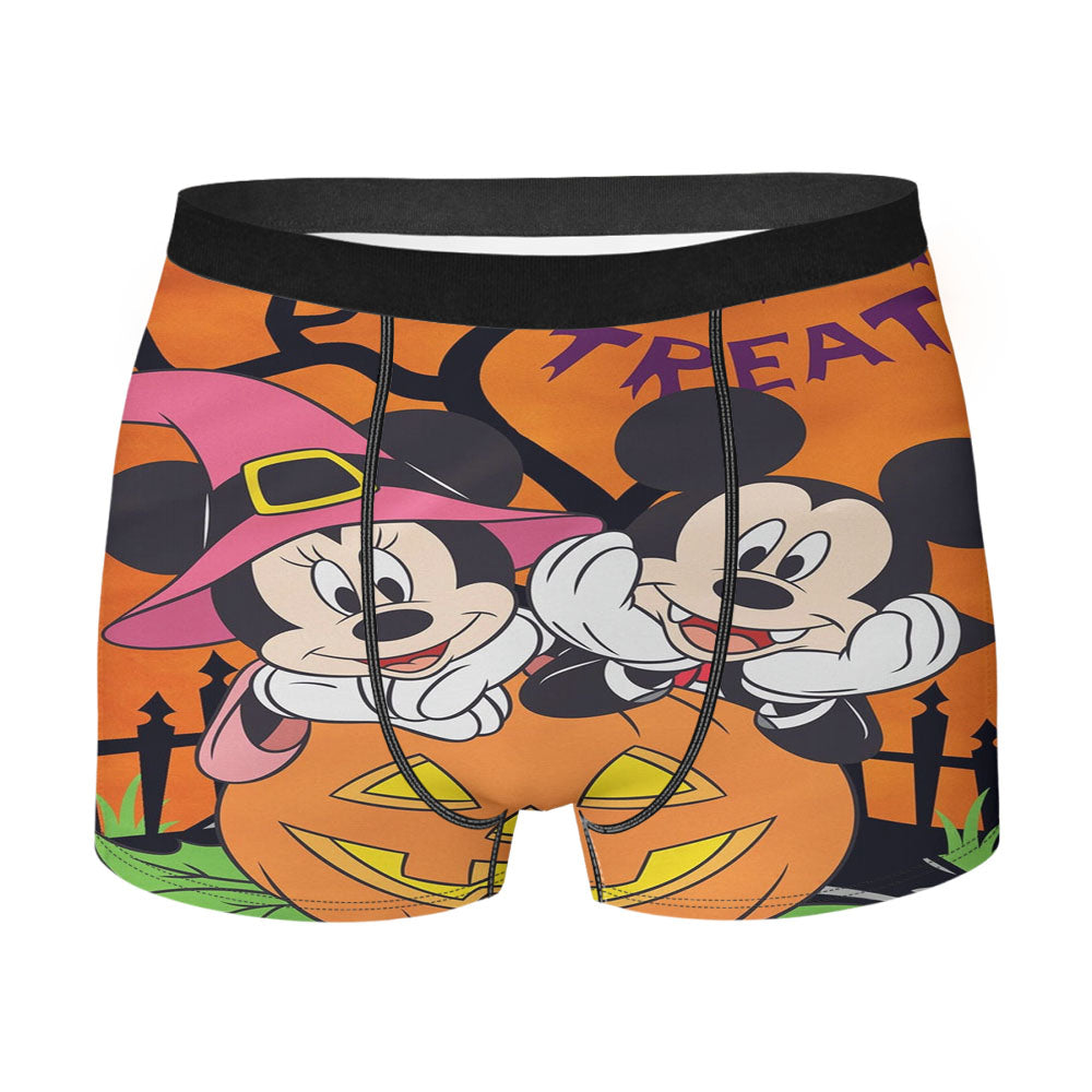 Trick Or Treat Mickey And Minnie Men's Boxer Briefs