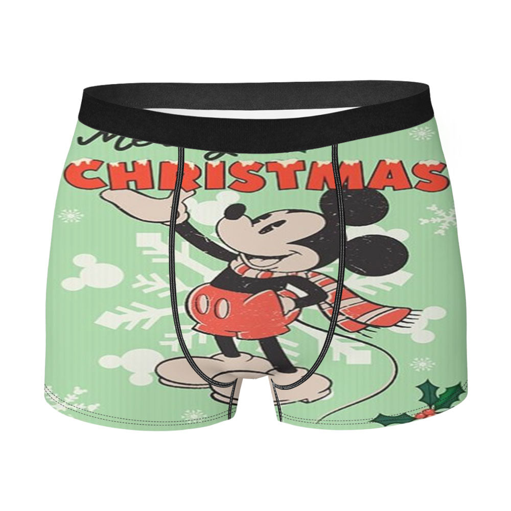Vintage Mickey Merry Christmas Men's Boxer Briefs