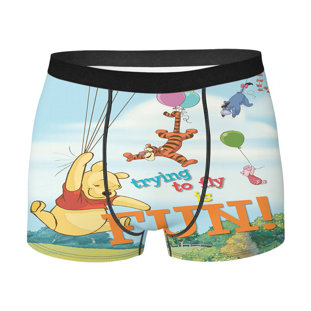 Winnie The Pooh Trying To Fly Men's Boxer Briefs