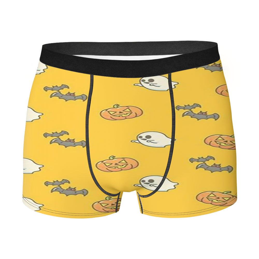 Yellow Halloween Pattern Men's Boxer Briefs