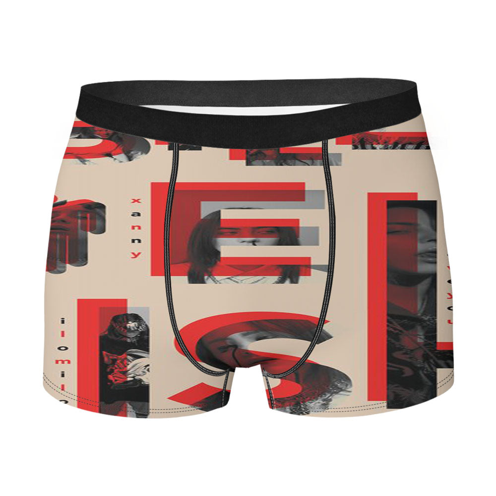 Billie Eilish Pattern Men's Boxer Briefs