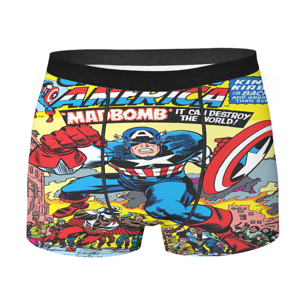 Captain America Madbomb Book Cover Men's Boxer Briefs