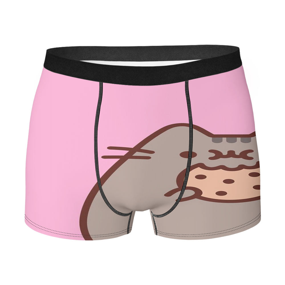 Cute Pusheen Eat A Cookies Men's Boxer Briefs