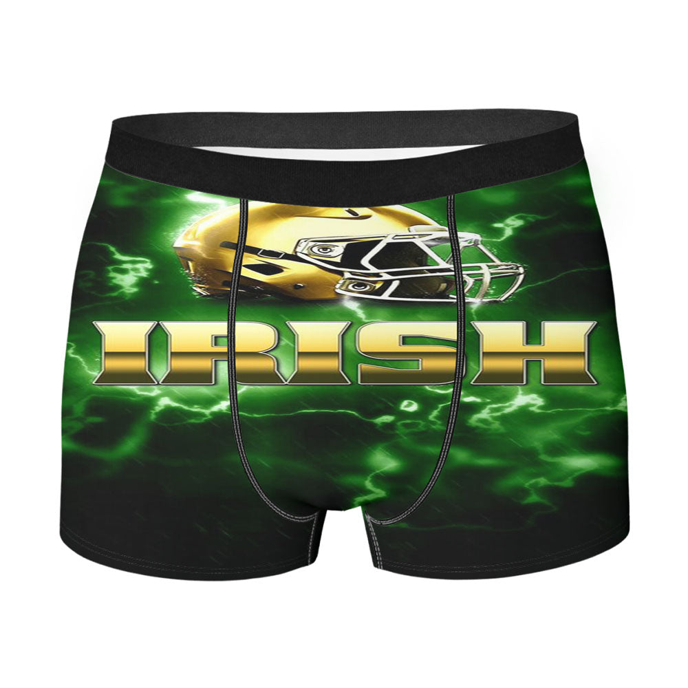 Irish Green Lighting Notre Dame Men's Boxer Briefs