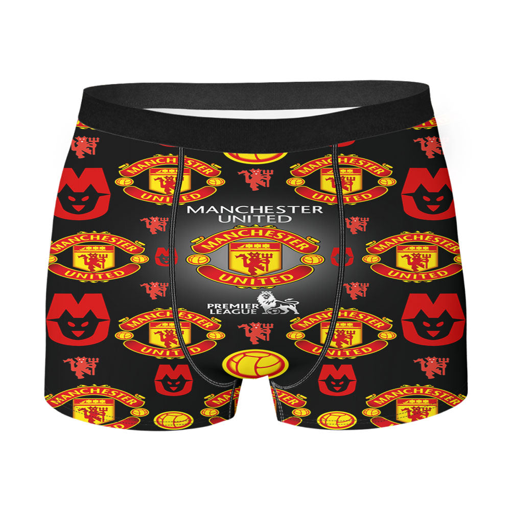 Manchester United Logo Pattern Men's Boxer Briefs