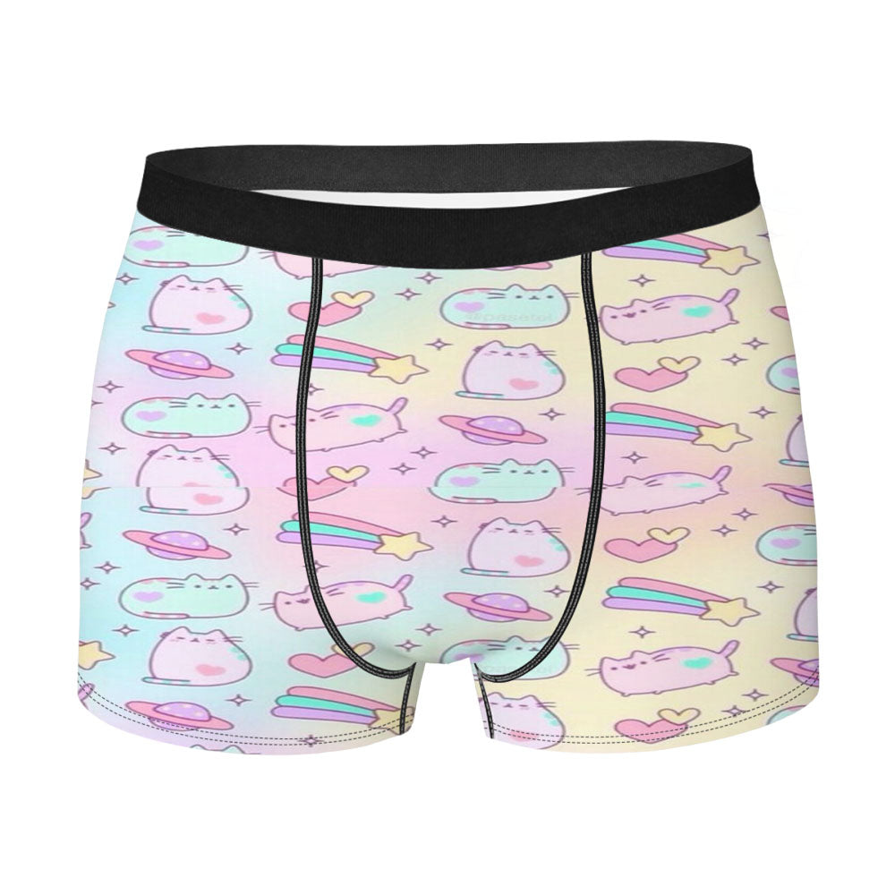 Pusheen Rainbow Pattern Men's Boxer Briefs