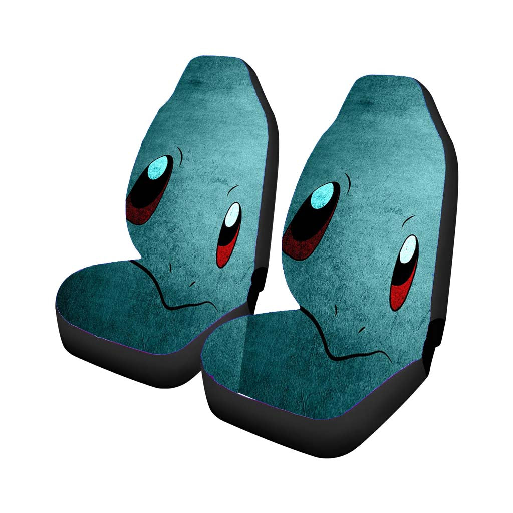 Anime Pokemon Minimalist Squirtle Blue Car Front Seat Covers