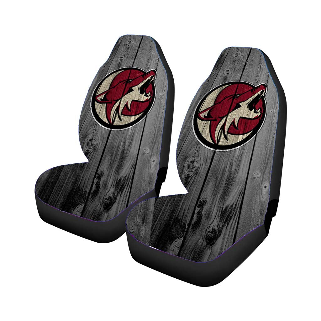 Arizona Coyotes Nhl Logo Dark Wood Wallpaper Car Front Seat Covers