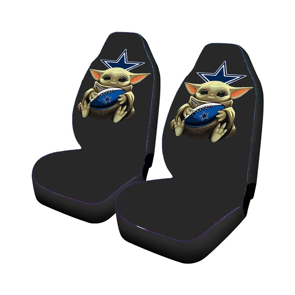 Baby Yoda Hug Dallas Cowboys Mandalorian Car Front Seat Covers
