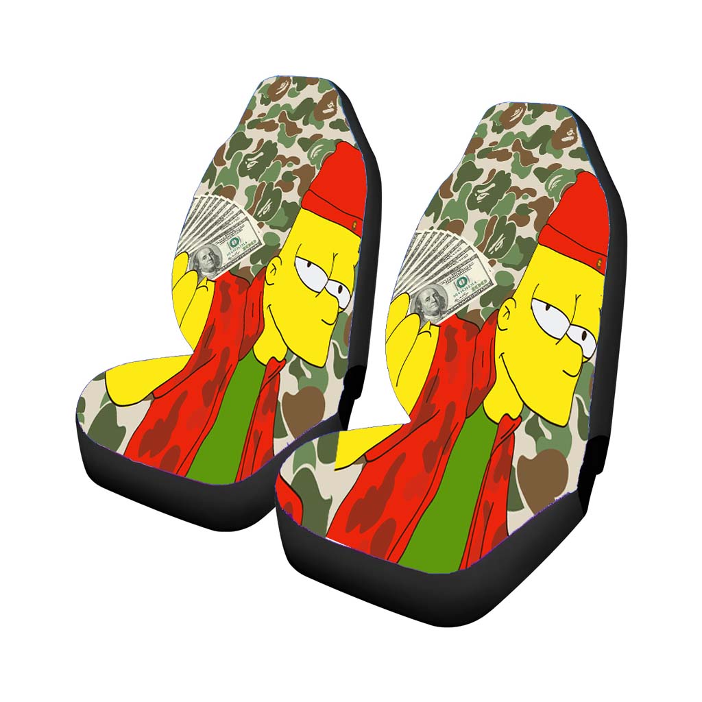 Bart Simpson Dollar Car Front Seat Covers