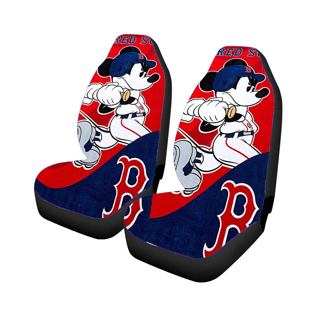 Boston Red Sox Disney Mickey Mouse Mlb Car Front Seat Covers