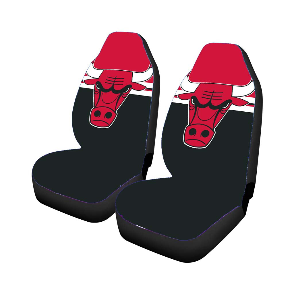 Chicago Bulls Logo Red Bla Car Front Seat Covers