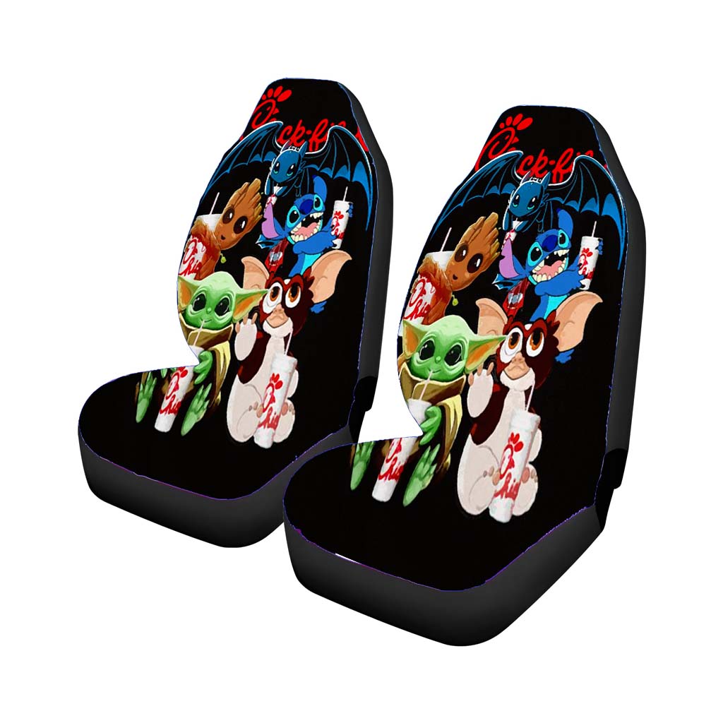 Chick Fil A Baby Yoda Groot Toothless Stitch Gizmo Car Front Seat Covers