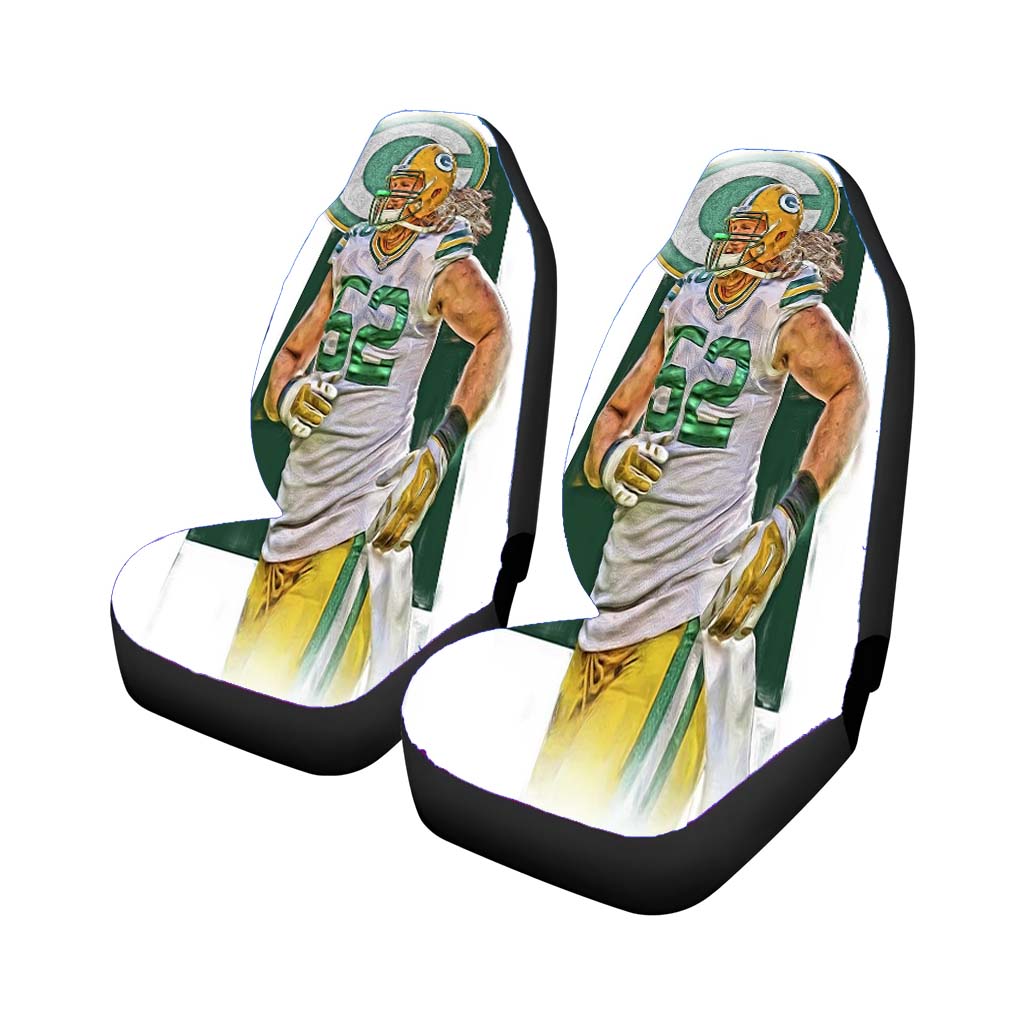 Clay Matthews Green Bay Packers Oil Art Car Front Seat Covers
