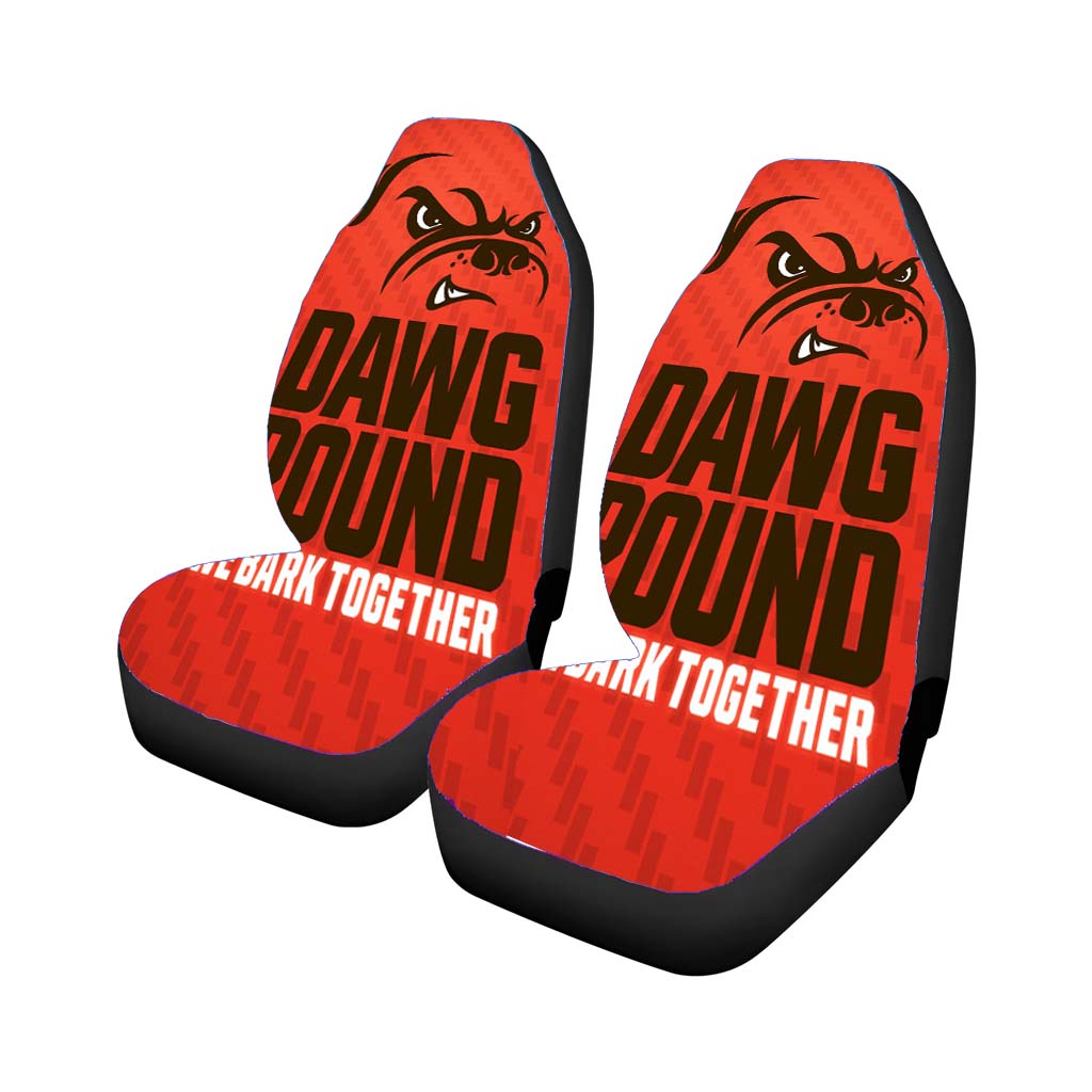 Cleveland Browns Dawg Pound Bark Together Car Front Seat Covers