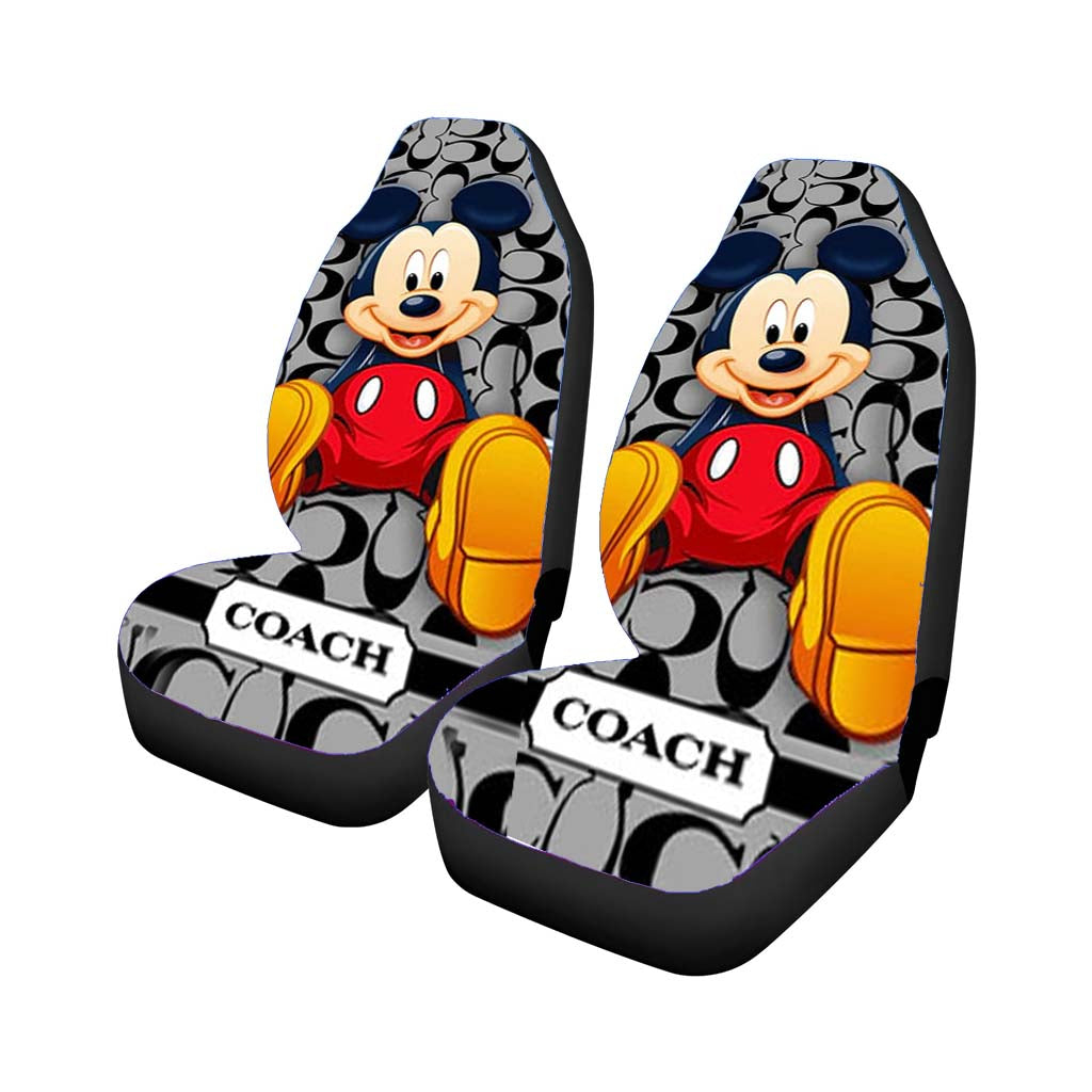 Coach Mickey Mouse Cartoon Car Front Seat Covers