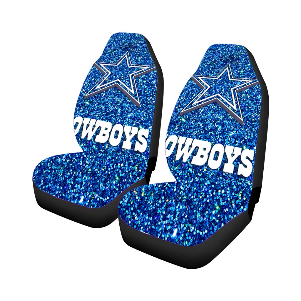 Dallas Cowboys Blue Sparkling Glitter Car Front Seat Covers