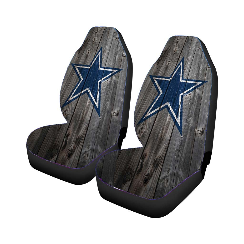 Dallas Cowboys Star Nfl Logo Dark Wood Wallpaper Car Front Seat Covers