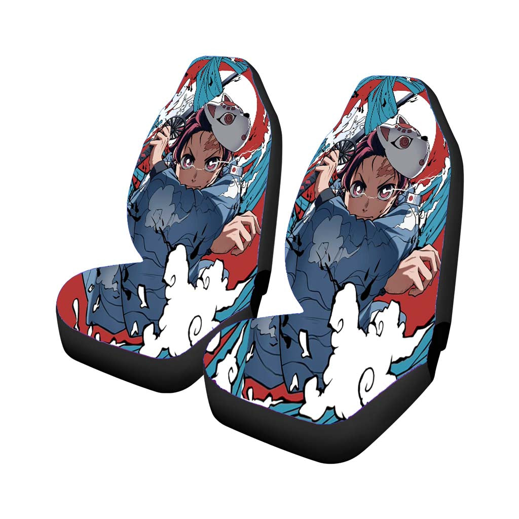 Demon Slayer Kimetsu No Yaiba Tanjiro Car Front Seat Covers
