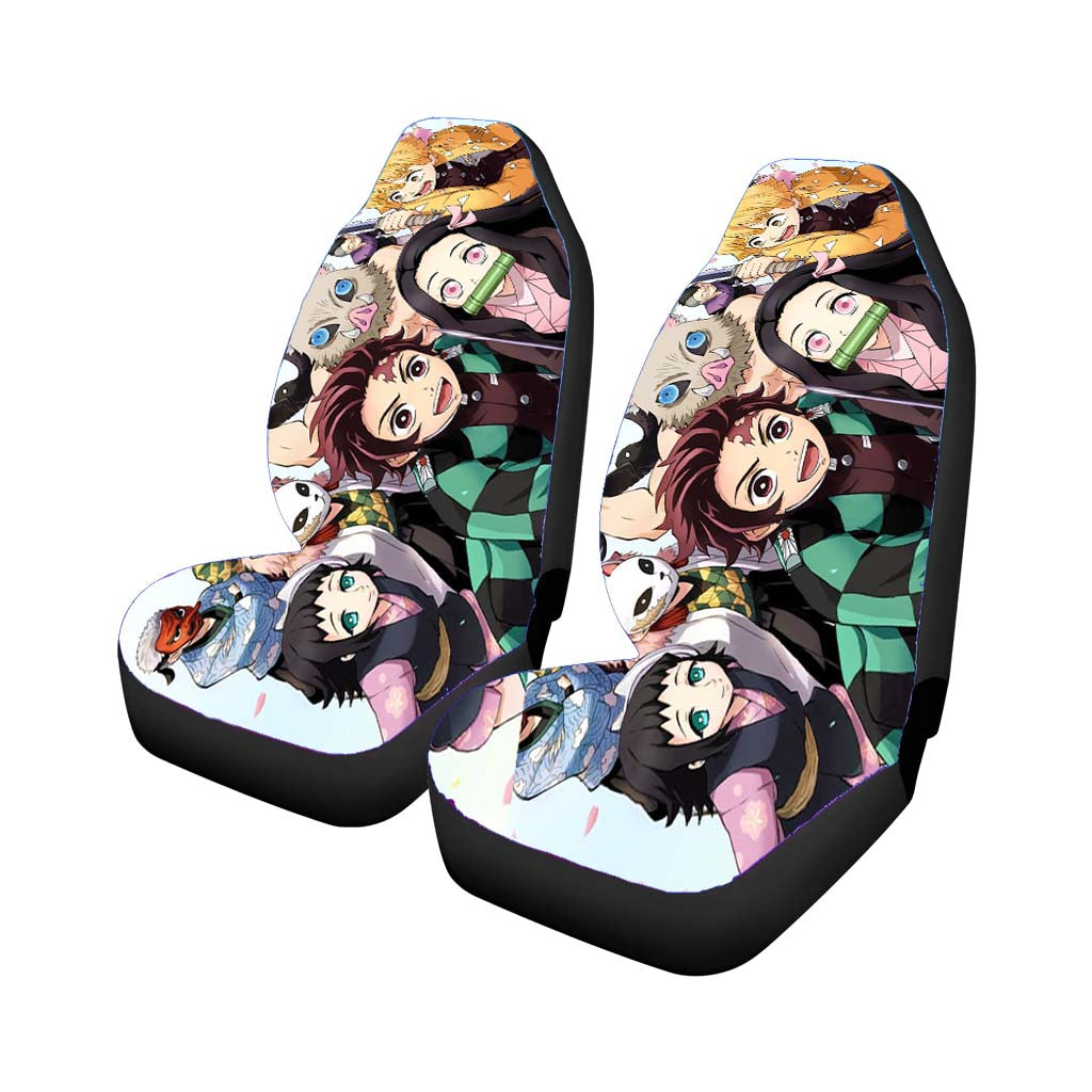 Demon Slayer Tanjiro And Friends Car Front Seat Covers