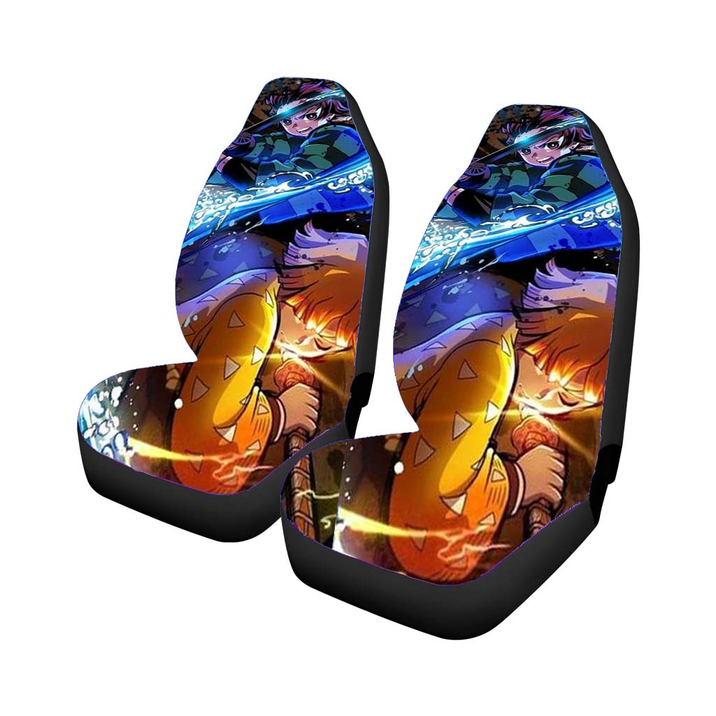 Demon Slayer Tanjiro And Zenitsu Car Front Seat Covers