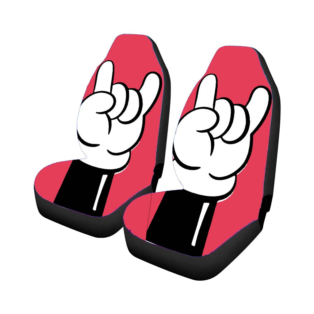 Disney Cartoon Mickey Hand Funny Swag Rock Car Front Seat Covers