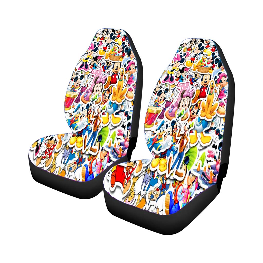 Disney Old Cartoon Mickey Minnie Mouse Donald Duck Pluto Goofy Car Front Seat Covers