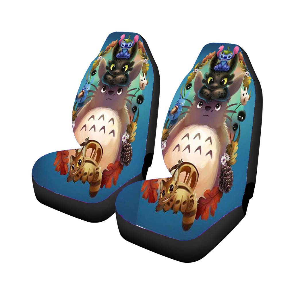 Disney Stitch Toothless Totoro Ghibli Studio Car Front Seat Covers
