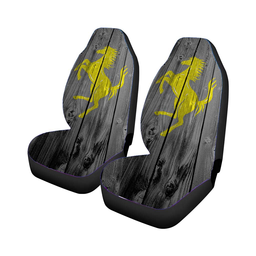 Ferrari Horse Logo Dark Wood Wallpaper Car Front Seat Covers